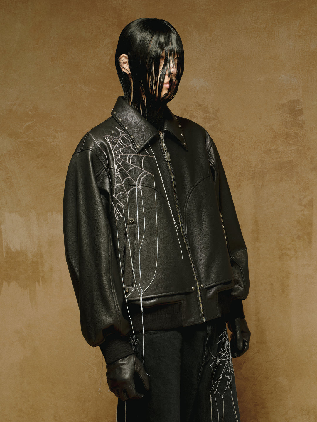 THE CURE LAMBSKIN LEATHER PUFFER JACKET